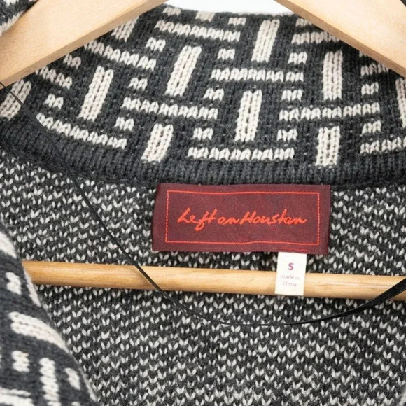 Anthropologie Left on Houston Long full zip cardigan  Gray & Cream| Small - Picture 4 of 6